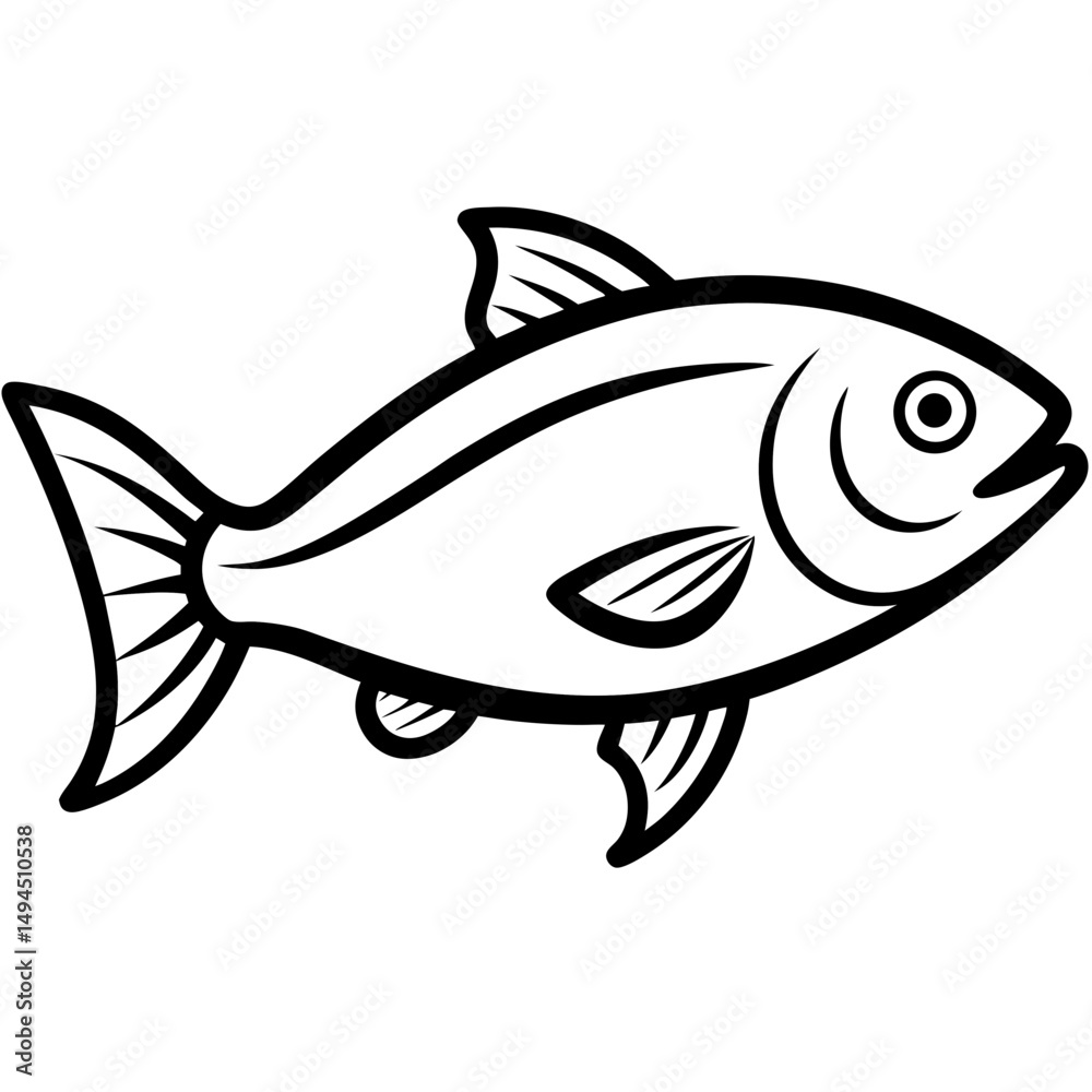Fototapeta premium Caught-fish-icon on white background, Instant Digital Download.