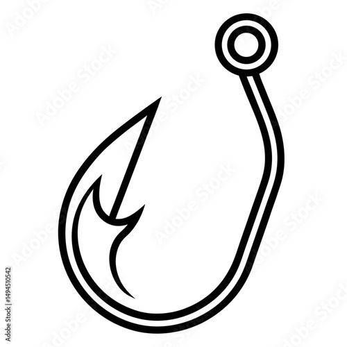 Fish-hook-icon on white background, Instant Digital Download.
 