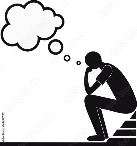 A contemplative figure in silhouette, lost in deep thought.