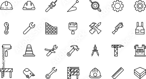 outline icons related to construction  this outlin.eps