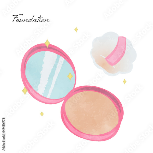 Cute girly cosmetic foundation illustration