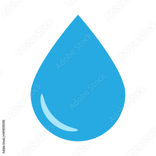 Blue water drop icon. Drop icon in flat style.