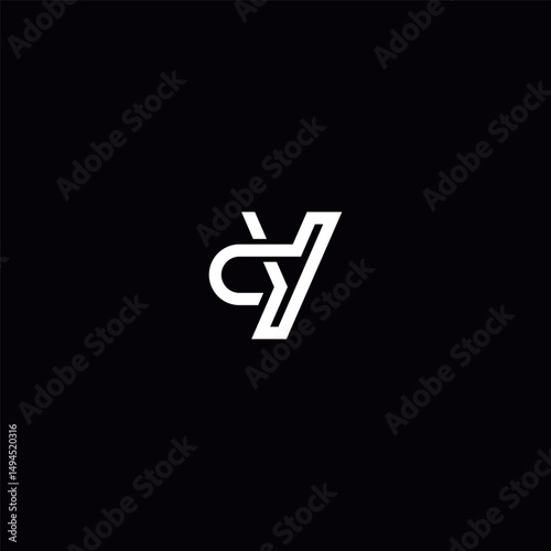 Initial YD DY Letter Logo Design with Modern Minimal Style.