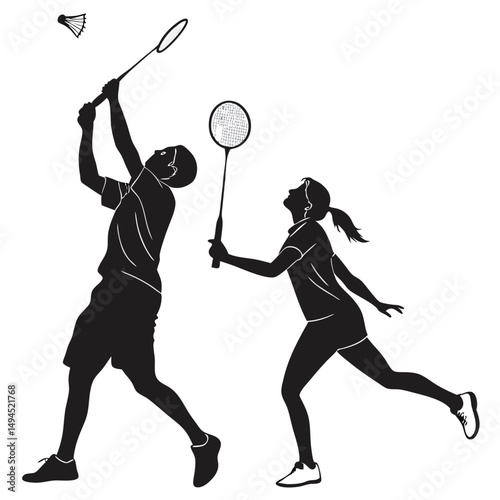 Badminton Player Silhouette Vector Art Bundle