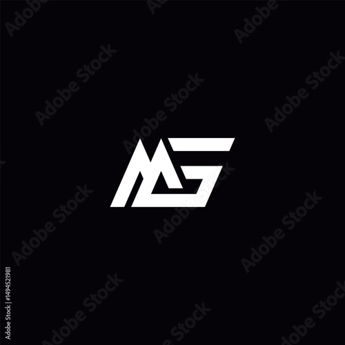 Initial MG GM Letter Logo Design with Modern Minimal Style.