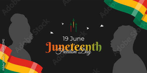 Vector illustration of Juneteenth National Independence Day social media template