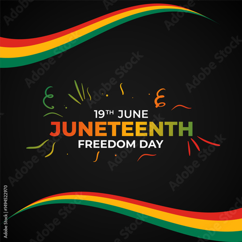 Vector illustration of Juneteenth National Independence Day social media template