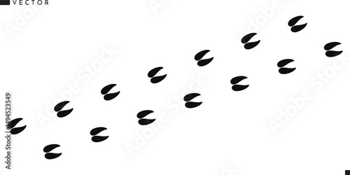 Goat footprint. Farm animal footprint vector 