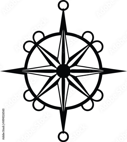 compass on white background