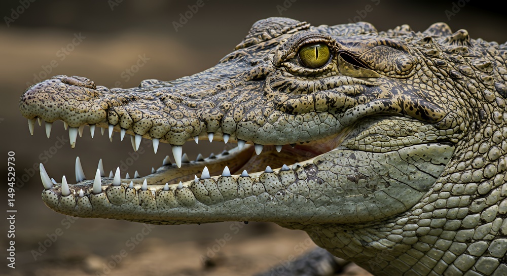Obraz premium Close-up of a Crocodile's Head