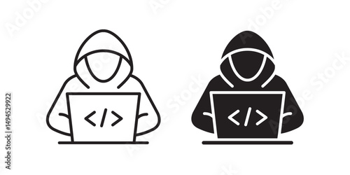 Hacker icons. Symbol of cyber intrusion and online threats.. Vector illustration.
