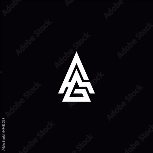 Initial Letter AG GA Logo Design with Modern Minimal Style.