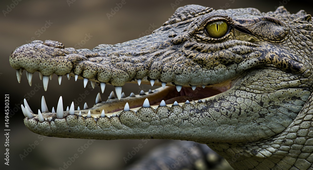 Obraz premium Close-up of a Crocodile's Head