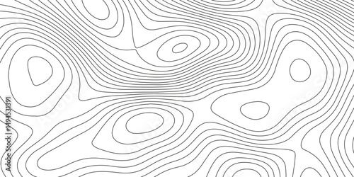 Topographic map background with geographic grid for hiking and mountain sport. modern design with white background and black wave lines. topographic contour lines vector map seamless pattern vector.