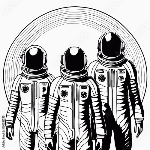 Vector illustration of human couple body anatomy silhouette with robot fashion