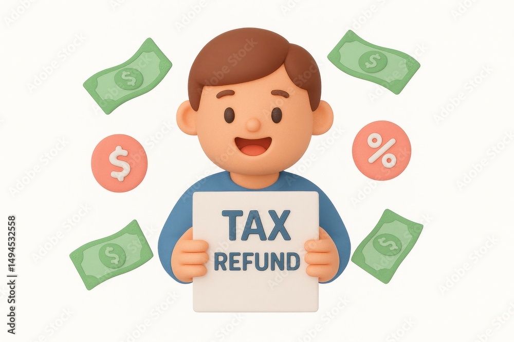 Financial planning celebrations happy Tax Refund graphic illustration Financial planning celebrations happy Tax Refund graphic illustration