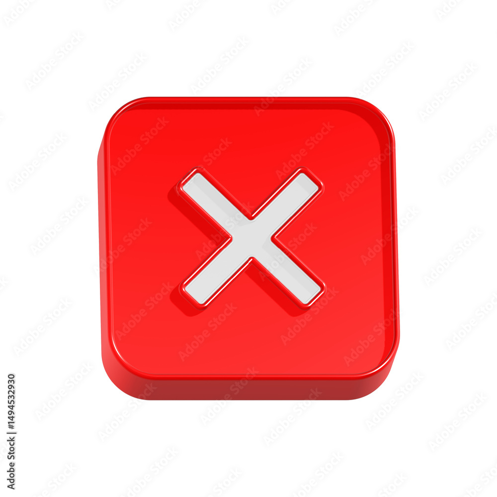 Obraz premium cross cancel delete error symbol 3d rendering