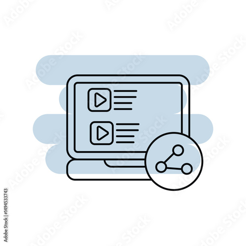 Share  line icon with white background vector stock illustration