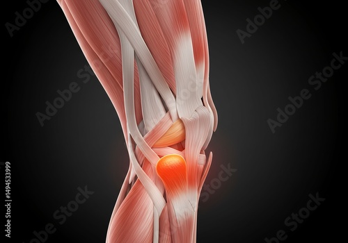 Human Knee Anatomy: Musculature and Pain Point Visualization