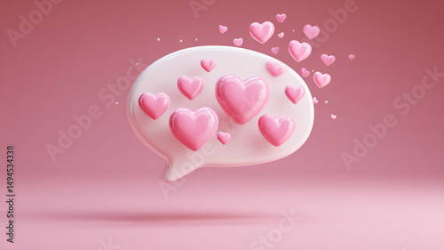 A white matchball with pink hearts. photo