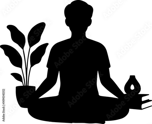 Medication lack and white silhouette vector in white background 