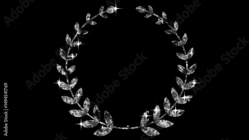 Laurel wreaths award with copy space. Gold award animation for Sale, Social Networks, Marketing, and scenes. Golden Award wreath Animation. Awards ceremony background with copy space.