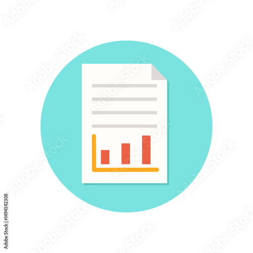 Business Graph Vector Illustration – Financial Growth and Analytics Icon