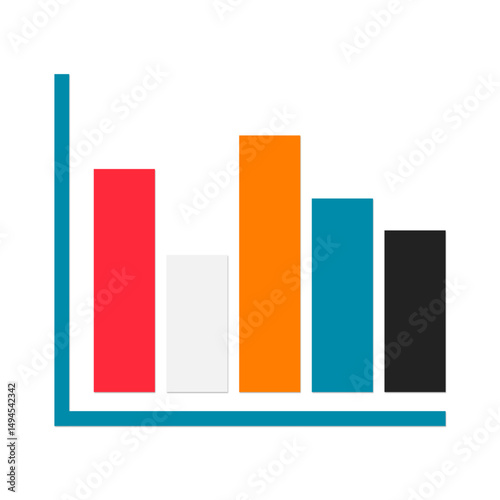 Colorful Graphs Vector Illustration – Data Visualization and Analytics Icons