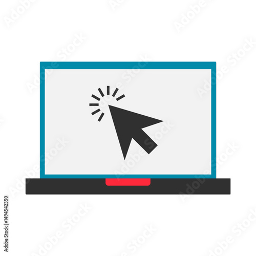 Responsive Web Design Vector Illustration with Cursor on Screen – Modern UX/UI and Digital Interface Concept