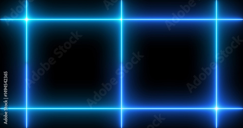 Neon design line animation for greetings, advertisements, nightclubs, and event celebrations. Cool design line animated on a black background. 4K Technology video material animation.