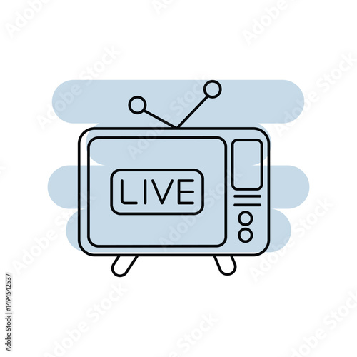 television line icon with white background vector stock illustration