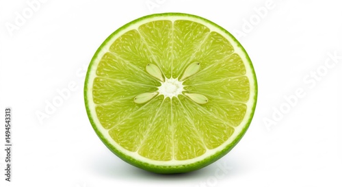 Juicy Lime Half Vividly Illuminated. AI Generated