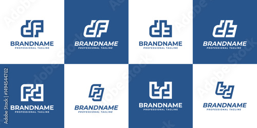 Letters DF FD DT TD Monogram Logo, suitable for any initials brand