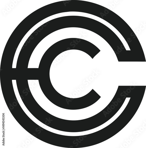 Minimalist abstract logo design featuring the letter c within a circular shape