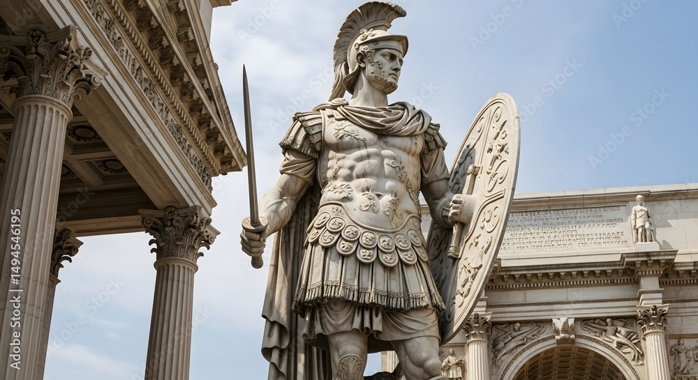 Obraz premium marble statue of a Roman warrior