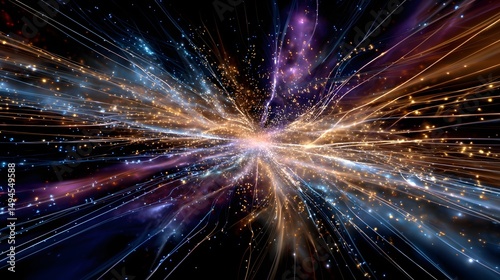 Brilliant star burst creating a stunning visual display of cosmic energy and radiance