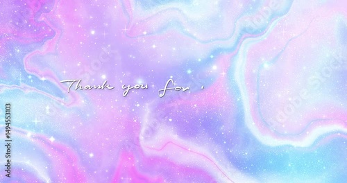 キラキラ輝くピンクマーブルのイラスト動画 thank you for watching ご視聴ありがとうございます