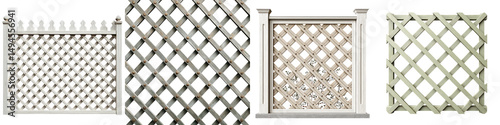 Set of vintage style wooden lattice panels