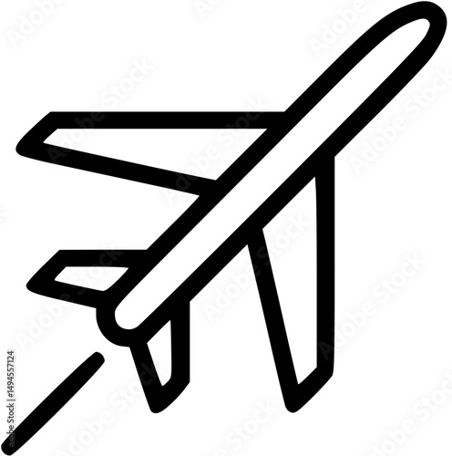 Airplane silhouette soars toward the sky