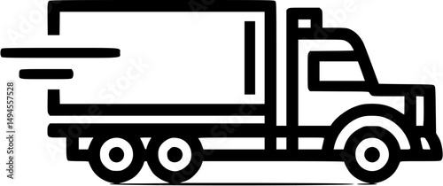 Express Delivery Truck Icon on the move