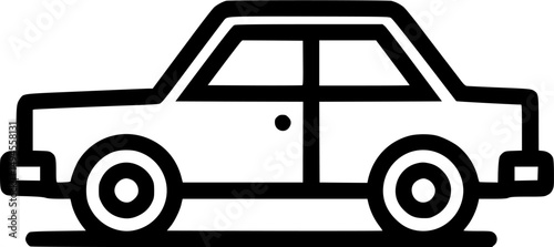 Stylized sedan depiction simple automotive art