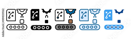 Manufacturing Planning Icon Set Multiple Style Collection