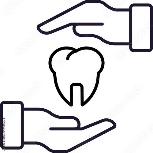 Tooth between Hands Picture for Graphics, Designs, Books, Adverts, Apps