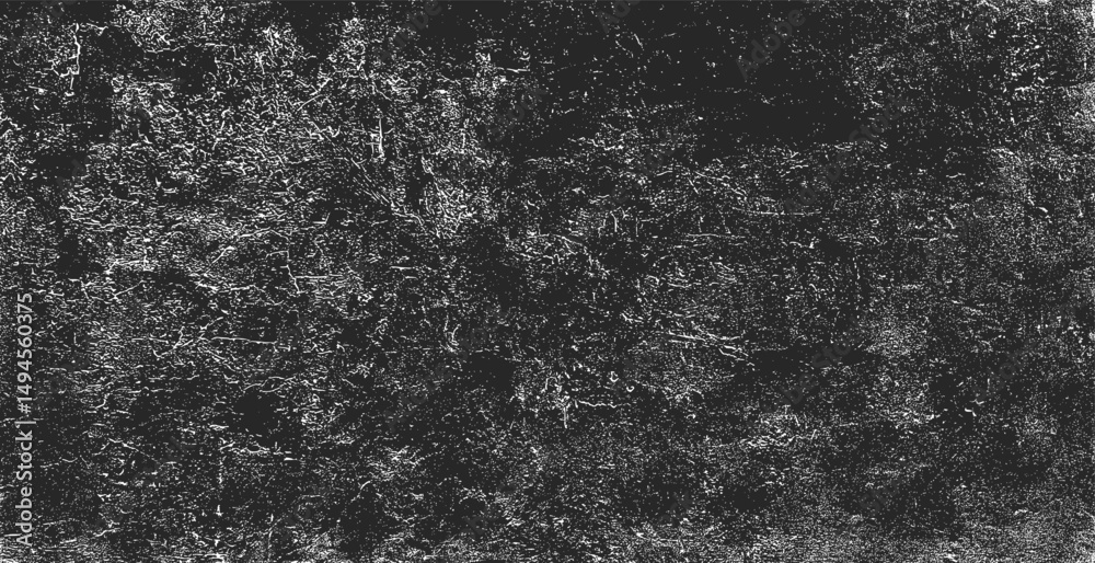 Obraz premium Texture of old surface on black background with white scratches. Worn, torn, weathered effect. Distressed black texture. Vector illustration, EPS 10.