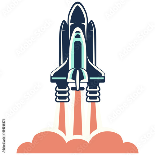 Space Shuttle Launch Illustration.
