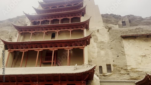 The Mogao Caves,  Thousand Buddha Grottoes in Dunhuang, an oasis located  on the Silk Road, in Gansu province, China