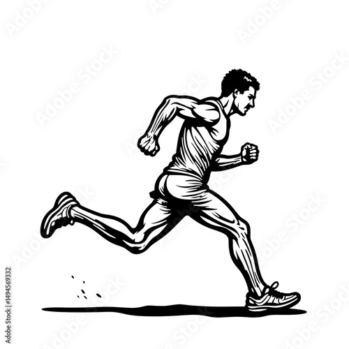 Dynamic obstacle course runner in action, precision and speed