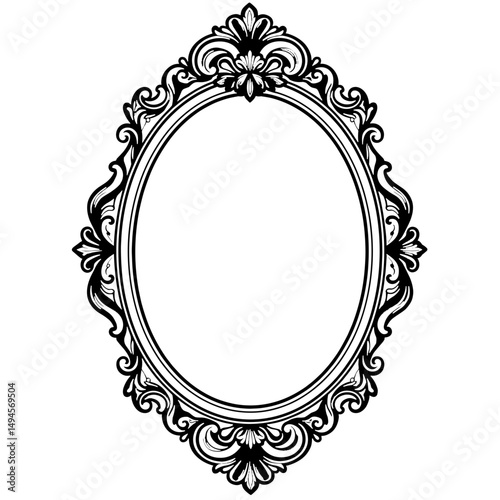 Elegant mirror design with decorative frame, artistic clarity