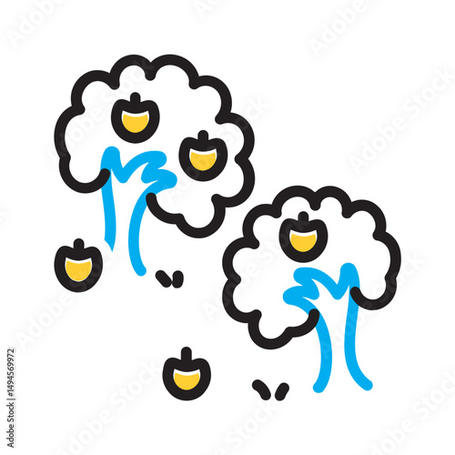 Vector multi color icon for Orchard