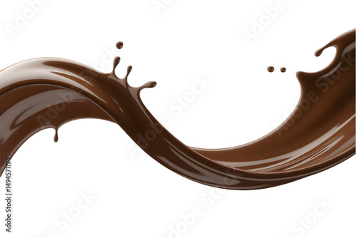 Chocolate splash vector design with sweet brown liquid in artistic shape